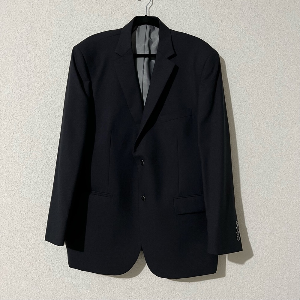 Wilke-Rodriguez Mens Modern Fit Black Blazer/Suit Jacket